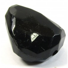 Faceted Acrylic Nugget Bead Jet Black