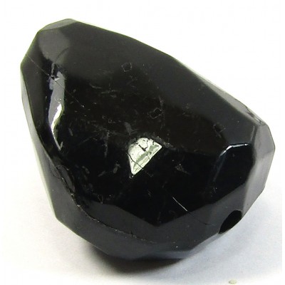 Faceted Acrylic Nugget Bead Jet Black