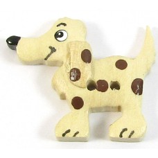 1 Wood Spotted Dog Button