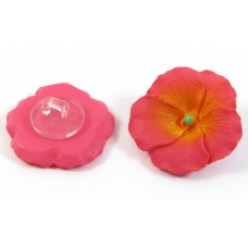 1 Acrylic Pink Flower Button