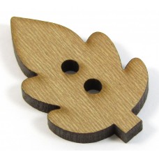1 Wood Leaf Button