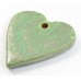 1 Funky Heart Porcelain Pendant - Verdigris