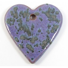 1 Funky Heart Porcelain Pendant - Speckled Violet