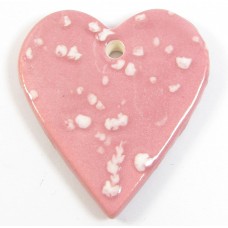 1 Funky Heart Porcelain Pendant - Candy Floss