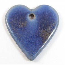 1 Funky Heart Porcelain Pendant - Forget Me Not