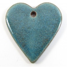 1 Funky Heart Porcelain Pendant - Blue Lagoon