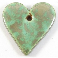 1 Porcelain Funky Heart Mini - Verdigris