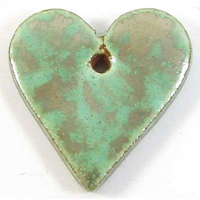 1 Porcelain Funky Heart Mini - Verdigris