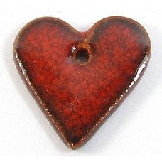 1 Porcelain Funky Heart Mini - Flame Red