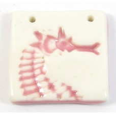 1 Pink Seahorse Porcelain Pendant