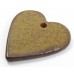 1 Funky Heart Porcelain Pendant - Coffee Bean