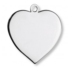 1 Sterling Silver 20mm Heart Pendant Blank for Engraving or Stamping