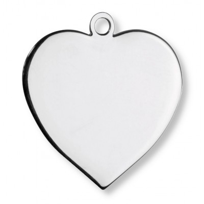 1 Sterling Silver 20mm Heart Pendant Blank for Engraving or Stamping