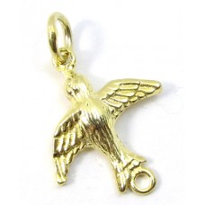 1 Vermeil Flying Bird with Closed Ring and Loop