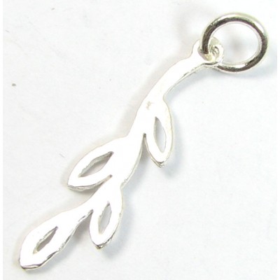 1 Sterling Silver Branch Charm with Hanging Loop