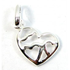 1 Sterling Silver Multi Heart Charm