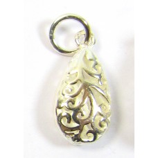 1 Sterling Silver Pierced Teardrop Charm