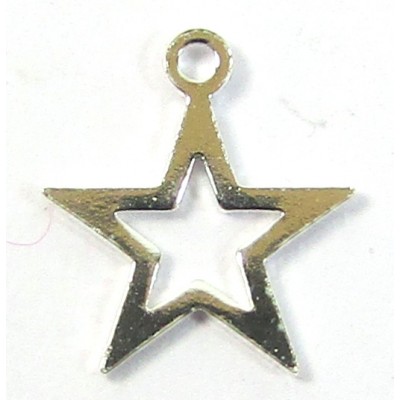 1 Sterling Silver Open Star Charm