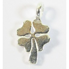 1 Sterling Silver Lucky Four Leaf Clover Charm