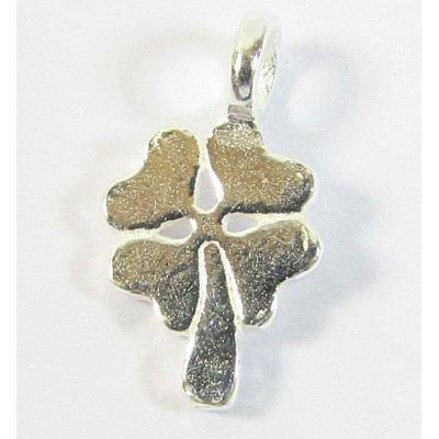 1 Sterling Silver Lucky Four Leaf Clover Charm