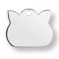 1 Sterling Silver 20mm Cat Face Pendant Blank for Engraving or Stamping