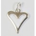 1 Sterling Silver Assymetric Open Heart Charm