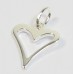 1 Sterling Silver Assymetric Open Heart Charm