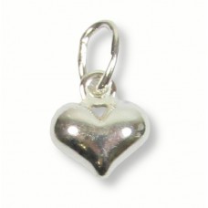 1 Sterling Silver Small Puffed Heart Charm