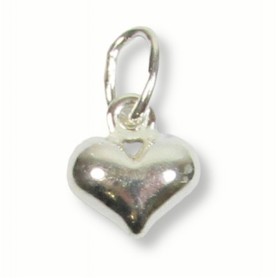 1 Sterling Silver Small Puffed Heart Charm