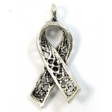 1 Sterling Silver Awareness Ribbon Charm