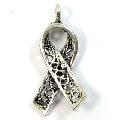 1 Sterling Silver Awareness Ribbon Charm