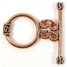 1 Large Double Ring Pure Copper Toggle Clasp