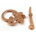 1 Pure Copper Swirl Leaf Toggle Clasp Set