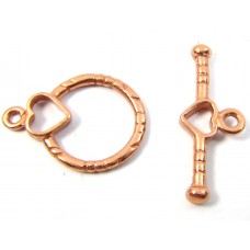 1 Pure Copper Heart Toggle Clasp