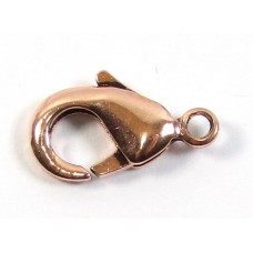 1 Copper 15mm Caribiner Lobster Clasp - Antiqued