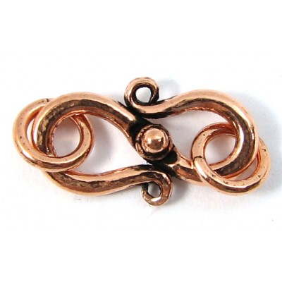 1 Pure Copper 17mm S Clasp with Rings