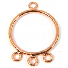 Pair Pure Copper 3 Ring Chandelier Fitting with Hanging Loop