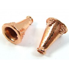 2 Pure Copper Small Cone Bead Caps Ends