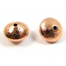 1 Pure Copper Brushed Effect Rondelle Bead