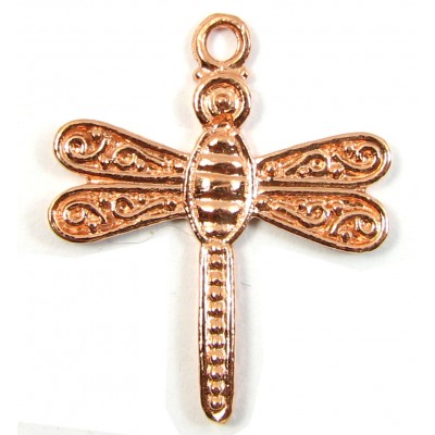 1 Pure Copper Dragonfly Charm Pendant
