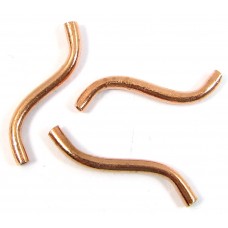 10 Pure Copper Wiggly Tube Beads