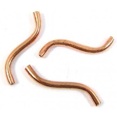 10 Pure Copper Wiggly Tube Beads