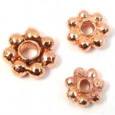 10 Pure Copper 4mm Daisy Spacer Beads
