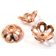 10 Pure Copper 7x4mm Filigree Design Beadcaps