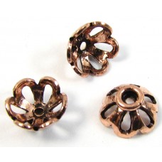 10 Pure Antiqued Copper 8x4mm Filigree Design Beadcaps