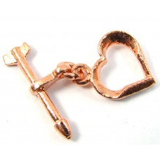 1 Pure Copper Heart Toggle Clasp