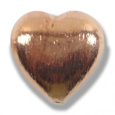 1 Pure Copper 20mm Heart Bead Brushed Effect