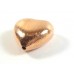 1 Pure Copper 20mm Heart Bead Brushed Effect