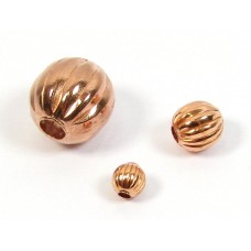 100 Pure Copper 3mm Round Corrugated Beads