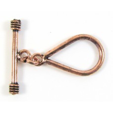1 Antiqued Pure Copper Teardrop Toggle Clasp